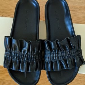 NWT Ulla Johnson Soft leather black ruffle Sz 38